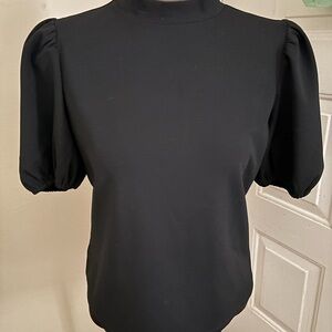 Ann Taylor Black Puff Sleeve Blouse